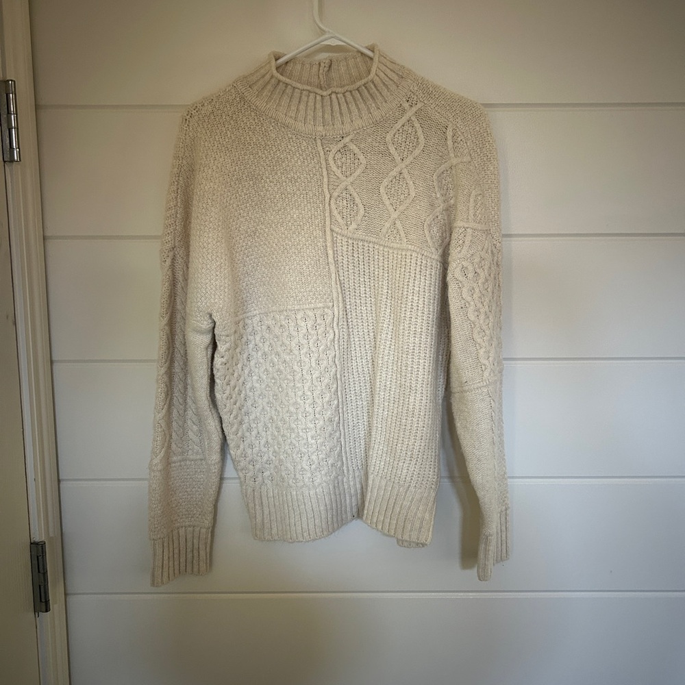 American Eagle Rory Gilmore Cream Cable Knit Sweater